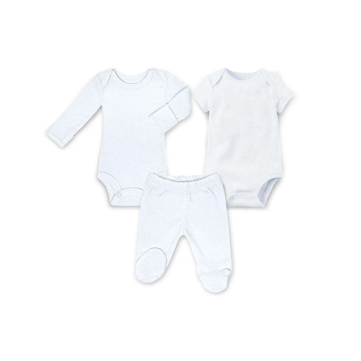Set 3 piezas, 2 pañaleros anti-rasguños, manga corta y 1 pantalón con pie