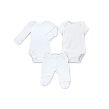 Set 3 piezas, 2 pañaleros anti-rasguños, manga corta y 1 pantalón con pie