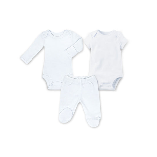 Set 3 piezas, 2 pañaleros anti-rasguños, manga corta y 1 pantalón con pie