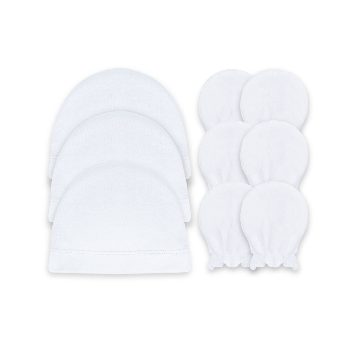 Set de 3 gorritos con guantes